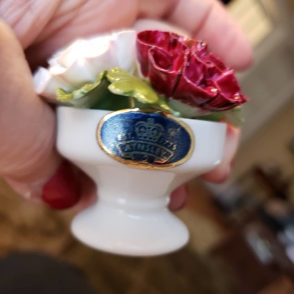 VINTAGE Aynsley Bone China September "Dahlia" flower basket made‎ in England - Picture 5 of 7